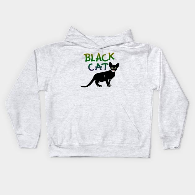 Black Cat Kids Hoodie by momomoma